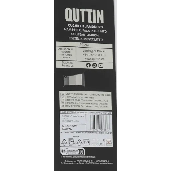 Kumpio peilis Quttin Kasual 24 vnt. 34 x 2 x 2 cm (22 cm)