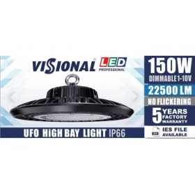 LED HIGH BAY UFO - 150W / DIMMABLE 1-10V / 40