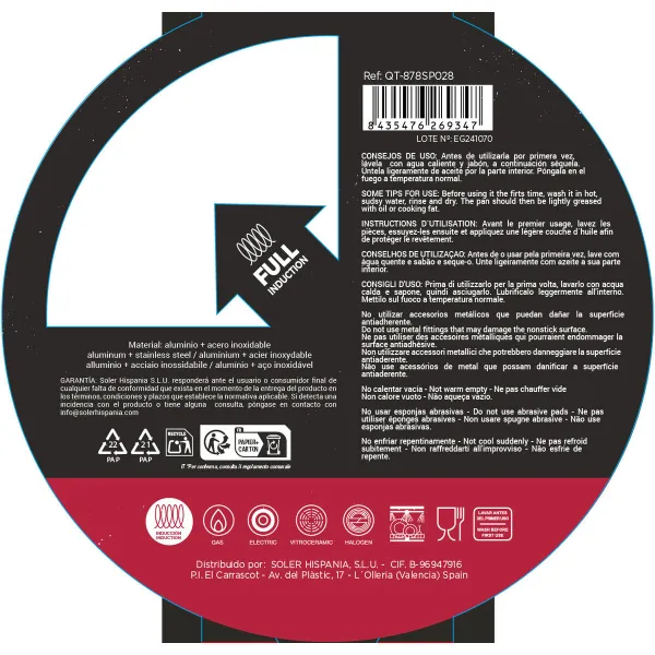 Keptuvė Quttin Spiral Aliuminis Grūdintas aliuminis Ø 28 cm (4 vnt.)