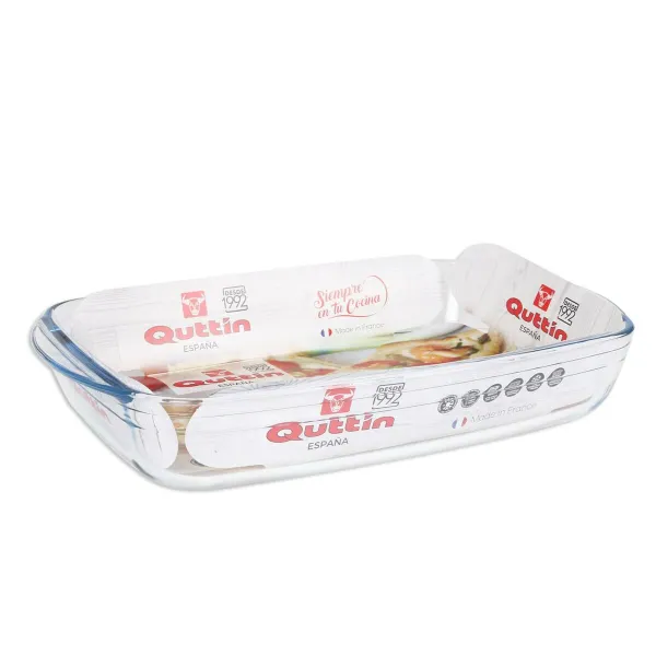 Форма для выпечки Quttin   Прозрачный Cтекло Прямоугольный 4,2 L 38,8 x 23,9 x 6,6 cm (6 штук)