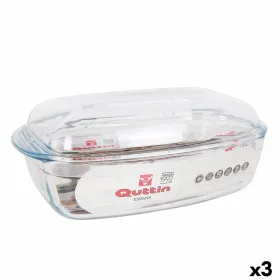 Кастрюля с крышкой Quttin   Прозрачный Cтекло 6,7 l 37 x 22 x 14,1 cm (3 штук)