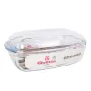 Кастрюля с крышкой Quttin   Прозрачный Cтекло 6,7 l 37 x 22 x 14,1 cm (3 штук)