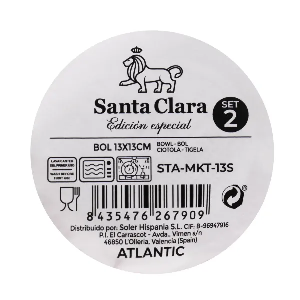 Set of bowls Santa Clara Horus 13 x 13 x 5 cm (2 Pieces) (3 Units) (2 Units)