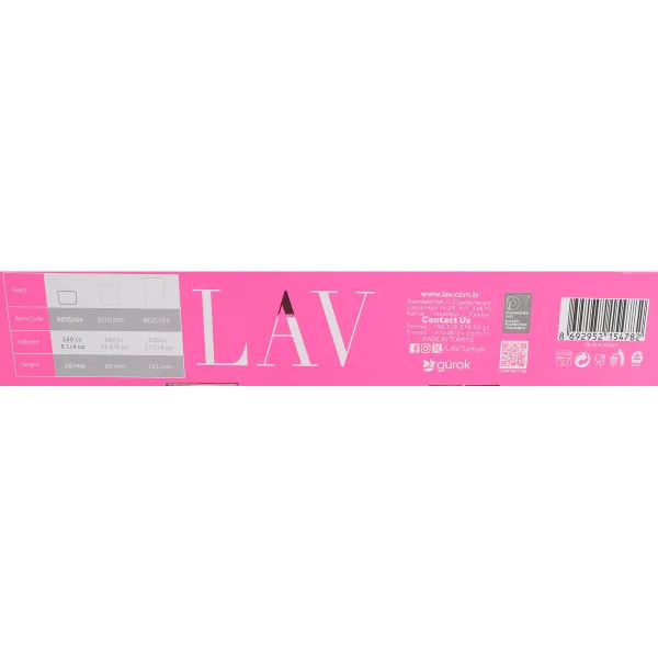 Lasisetti LAV Bodega 3 Kappaletta 240 ml (16 osaa)