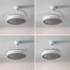 LED Ceiling Fan with 4 Retractable Blades Blalefan InnovaGoods White 72 W Ø49,5-104 cm