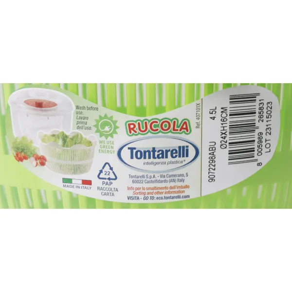 Salotų sausinimo priemonė Tontarelli Rucola 4,5 L (6 vnt.)