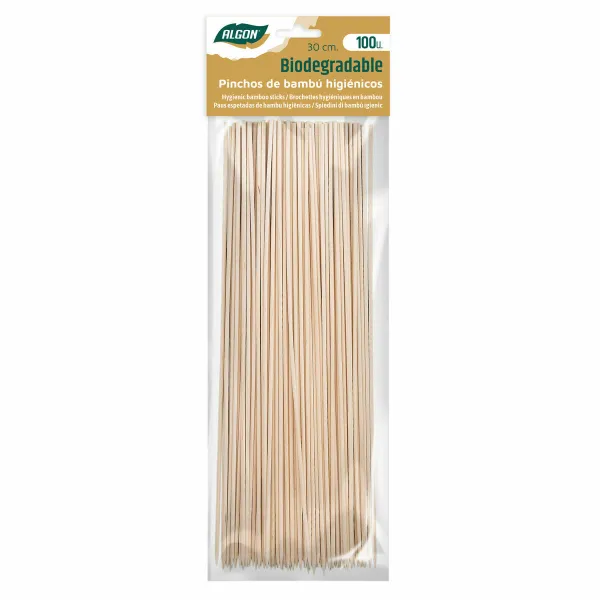 Bārbekjū Iesmu Komplekts Algon Bambuss 300 x 2,5 x 30 mm (100 Daudzums) (24 gb.)