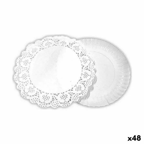Tortų stendas Algon Balta 16 x 16 x 1,5 cm Apskritas (4 Dalys) (48 vnt.)