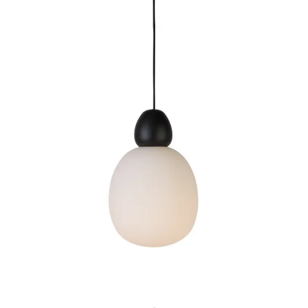 Buddy pendant D184 black structure/opal glass E14
