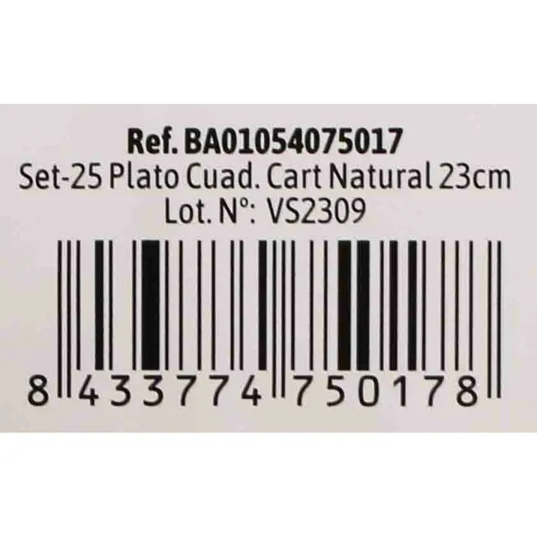 Plate set Algon Disposable White Cardboard Squared 23 cm (24 Units)