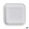 Plate set Algon Disposable White Cardboard Squared 23 cm (10 Units)
