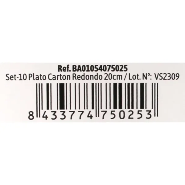 Plate set Algon Disposable White Cardboard 20 cm (36 Units)