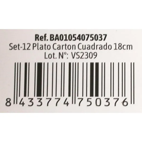 Plate set Algon Disposable White Cardboard 18 cm (36 Units)