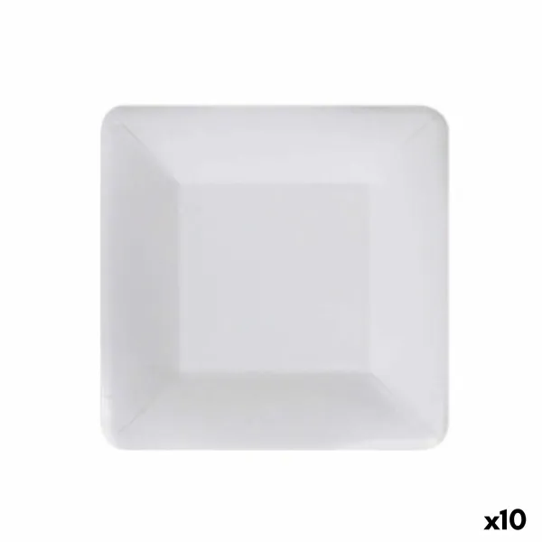 Plokštelių rinkinys Algon Vienkartinis Balta Kartonas 18 cm (10 vnt.)