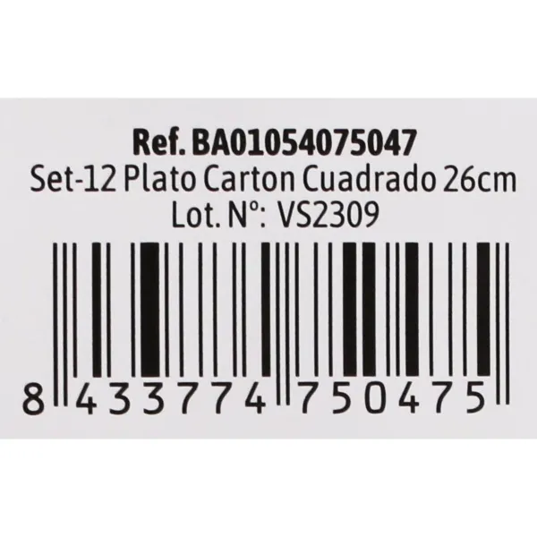 Plate set Algon Disposable White Cardboard 26 cm (36 Units)
