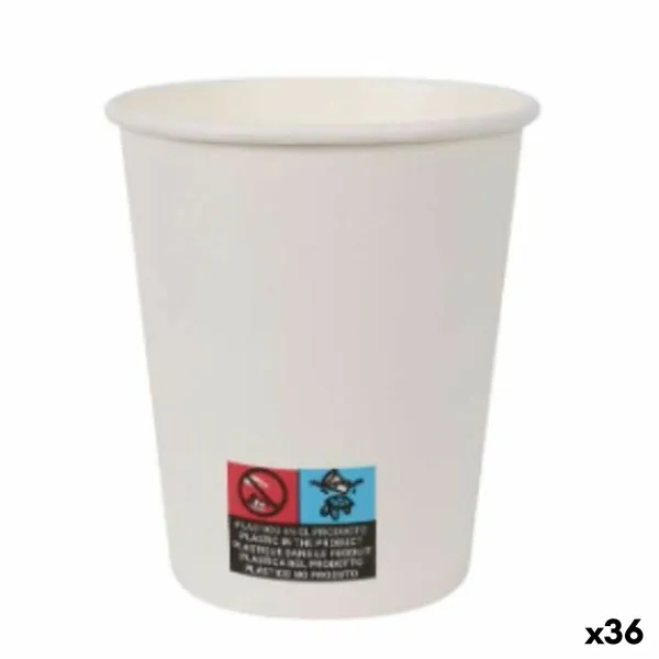 Lasisetti Algon Kartonki Kertakäyttöinen Valkoinen 200 ml 36 Osaa (25 Kappaletta)
