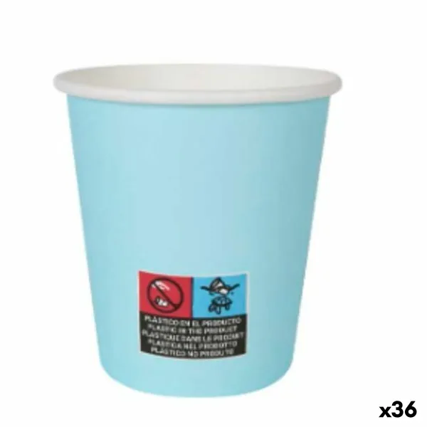 Lasisetti Algon Kartonki Kertakäyttöinen 200 ml Sininen 36 Osaa (24 Kappaletta)