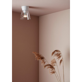 Bizzo ceiling D165 flat white/clear glass E27