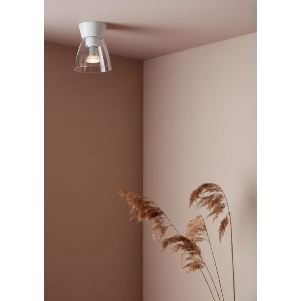 Bizzo ceiling D165 flat white/clear glass E27