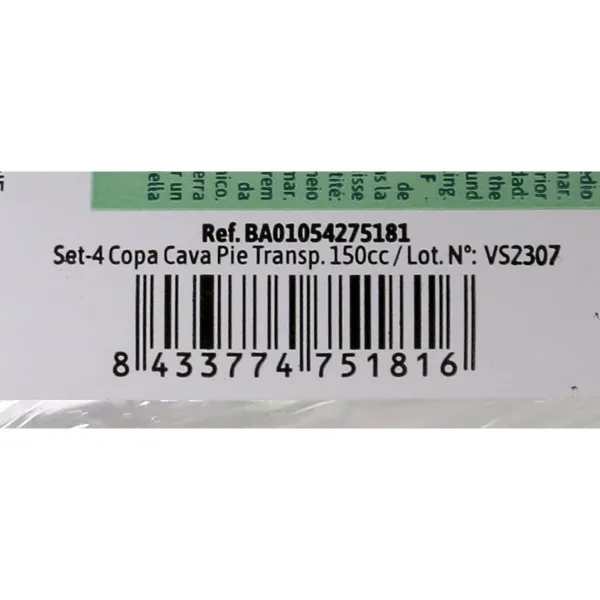 Vairākkārt lietojamas šampanieša glāzes Algon Caurspīdīgs 24 gb. 150 ml (4 Daudzums)