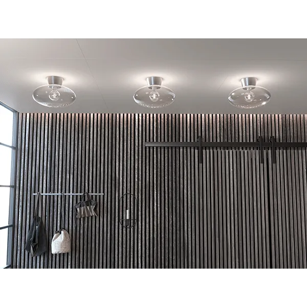 Bullo XL ceiling D380 aluminum/clear glass E27