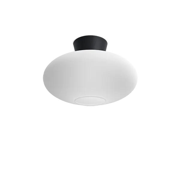 Bullo XL ceiling D380 flat black/opal glass E27