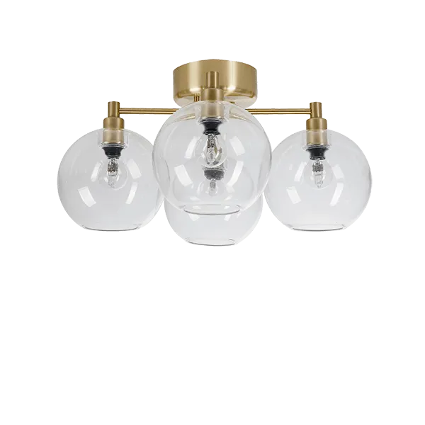 Gloria ceiling D460 brass/clear glass 4xE14