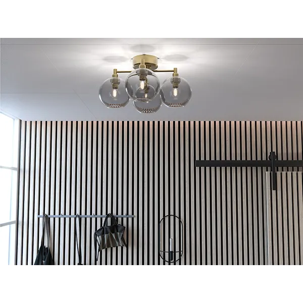 Gloria ceiling D460 brass/clear glass 4xE14