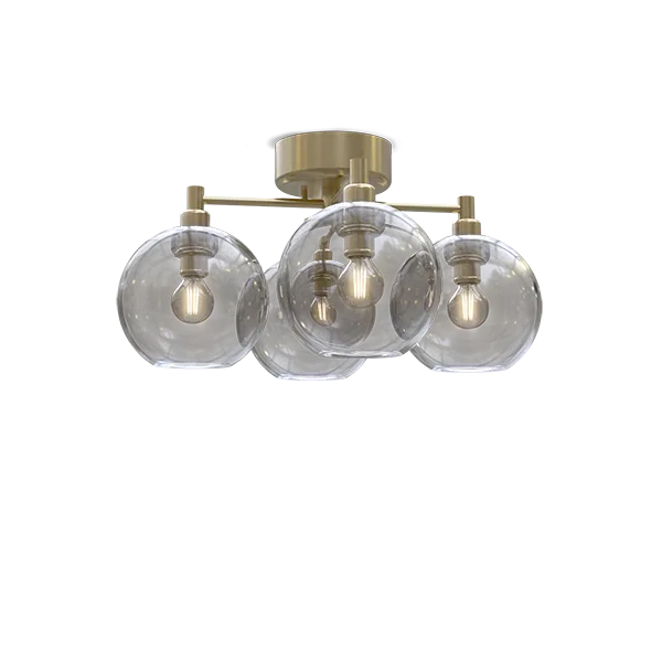 Gloria ceiling D460 brass/smoked glass E14