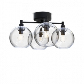Gloria ceiling D460 black/clear glass E14