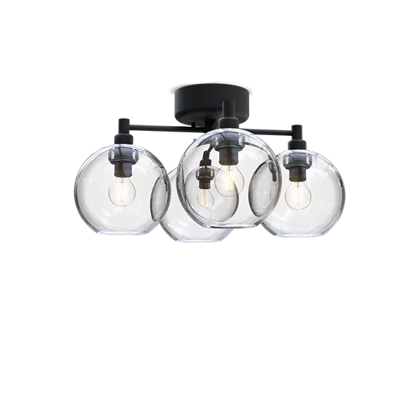 Gloria ceiling D460 black/clear glass E14
