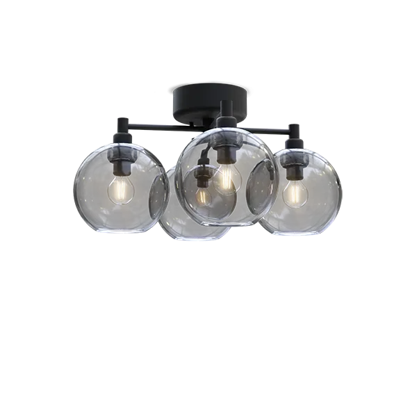 Gloria ceiling D460 black/smoked glass E14