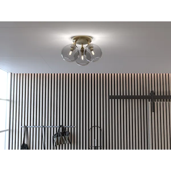 Gloria ceiling D330 brass/clear glass E14