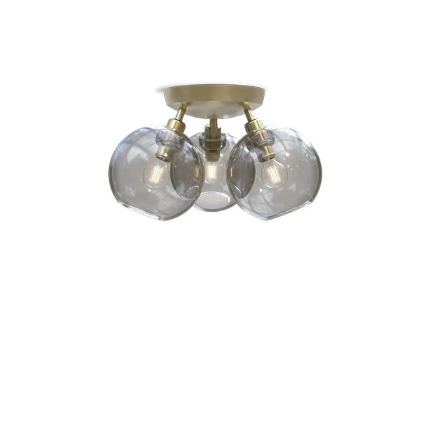 Gloria ceiling D330 brass/smoked glass E14