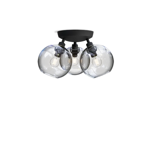 Gloria ceiling D330 black/clear glass E14