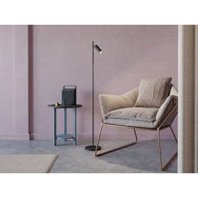 Cato Slim floor lamp flat black single GU10 mini