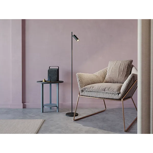 Cato Slim floor lamp flat black single GU10 mini