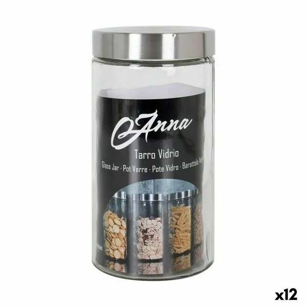 Purkki Anna 1,7 L Lasi Teräs 11 x 11 x 22 cm (12 osaa)