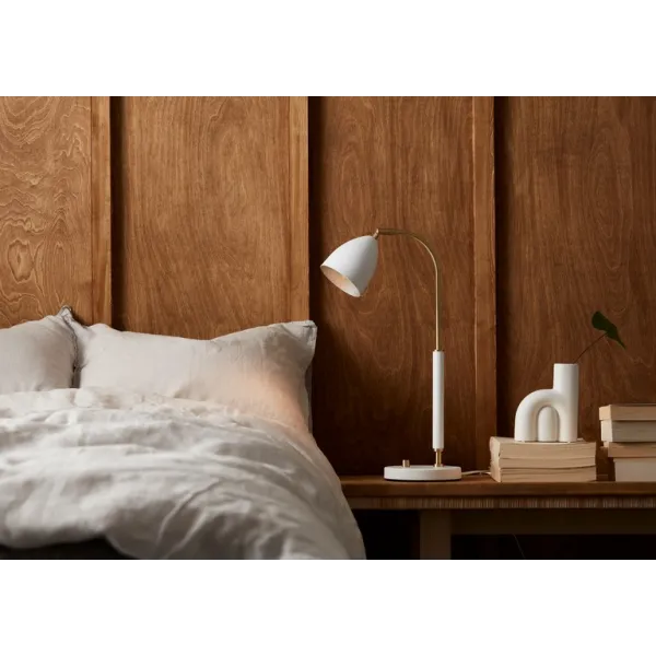 Deluxe table lamp white/brass MR16