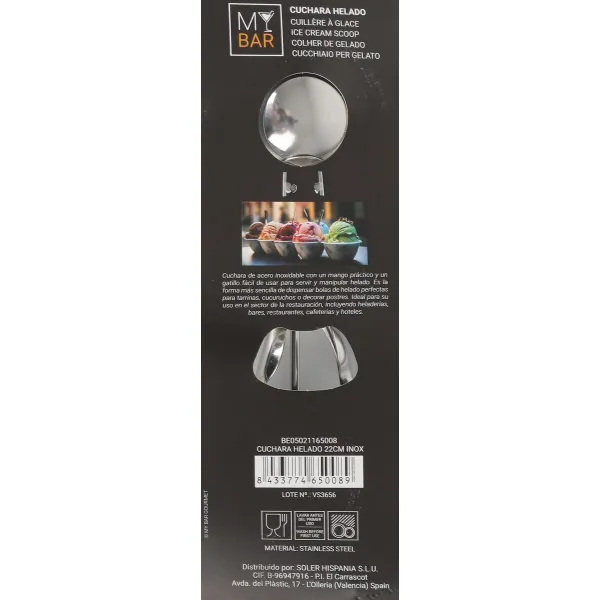 Saldējuma karote Privilege 47074 Nerūsējošais tērauds (12 gb.) (22 cm)