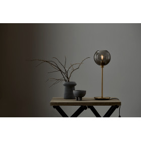 Gloria table lamp brass/smoked glass E14