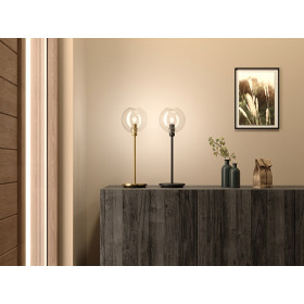 Gloria table lamp black structure/clear glass E14