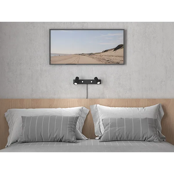 Cato wall lamp flat black double GU4/MR11