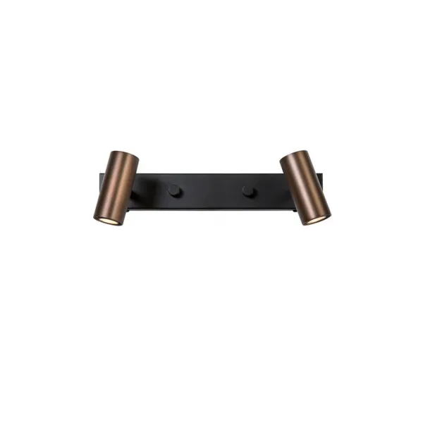 Cato wall lamp oxide/black double GU4/MR11