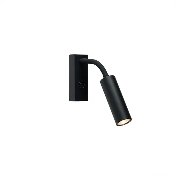 Cato Slim wall lamp flex flat black GU10 mini