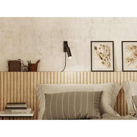 Cato Slim wall lamp flex flat black GU10 mini