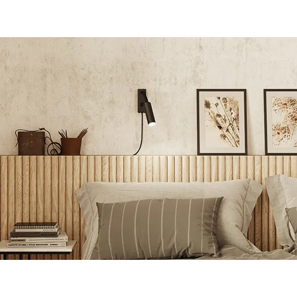 Cato Slim wall lamp flex flat black GU10 mini