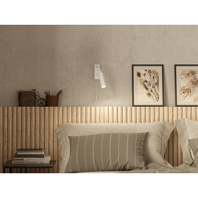 Cato Slim wall lamp flex flat white GU10 mini