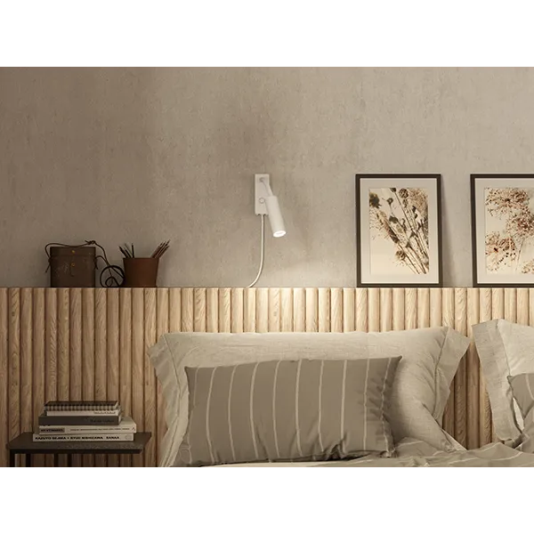 Cato Slim wall lamp flex flat white GU10 mini