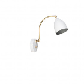 Deluxe wall lamp white/brass MR16